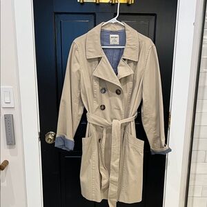 Old Navy Beige Double-Breasted Trench Coat